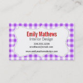 Paarse Gingham; Lieveheersbeestje Visitekaartje (Achterkant)