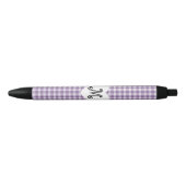 Paarse Gingham met een hart Zwarte Inkt Pen (Voorkant)