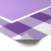 Paarse Gingham Monogram Crest Wedding Welkom Poster (Hoek)