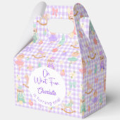 Paarse Gingham Notenkraker Favor Doos Bedankdoosjes (Achterkant)