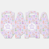Paarse Gingham Notenkraker Favor Doos Bedankdoosjes (Ongevouwen)