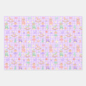 Paarse Gingham Notenkraker Verjaardag Inpakpapier Vel (Voorkant 3)