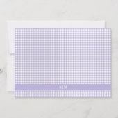 Paarse Gingham Plaid Persoonlijk Notitiekaartje (Achterkant)