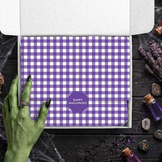Paarse Gingham Plaid Rut Tissuepapier