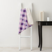 Paarse gingham plaid Sherpa Blanket Deken (In situ)