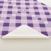 Paarse gingham plaid Sherpa Blanket Deken (3/4)