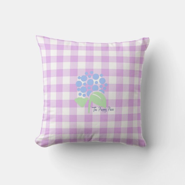 paarse gingham-Sierkussen Buitenkussen (Voorkant)
