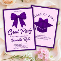 Paarse Gingham Strik Diploamafeest