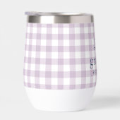 Paarse Gingham Strik Monogram Bruidsmeisje Cadeau (Rechts)