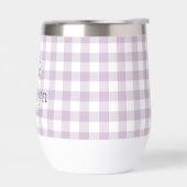 Paarse Gingham Strik Monogram Bruidsmeisje Cadeau (Links)