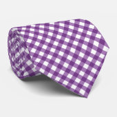 Paarse Gingham Stropdas (Opgerold)