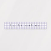 Paarse Gingham Waterdichte Naam Labels (Design 1)