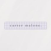 Paarse Gingham Waterdichte Naam Labels (Design 2)