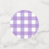 Paarse Gingham & Zonnebloemen Baby-Q Douche Confetti (Kleine voorkant)