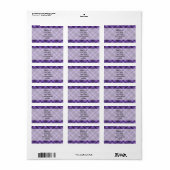 Paarse ginghampatroon etiket (Full Sheet)