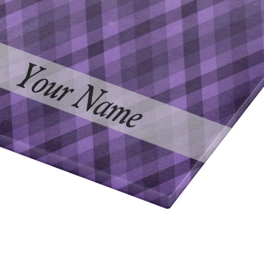 Paarse ginghampatroon snijplank (Hoek)