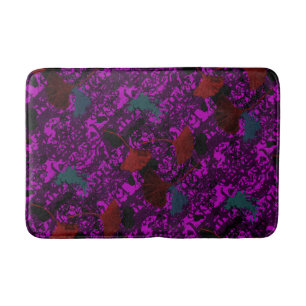 Paarse Ginkgo Grunge Badmat