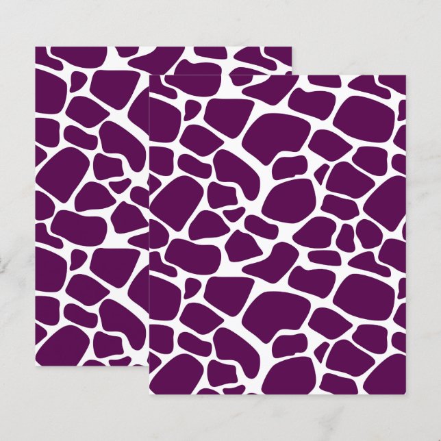 Paarse Giraffe Achtergrond, Dierprint Patroon (Voorkant / Achterkant)