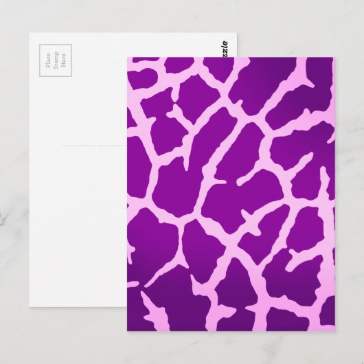 Paarse Giraffe afdrukken Briefkaart (Voorkant / Achterkant)