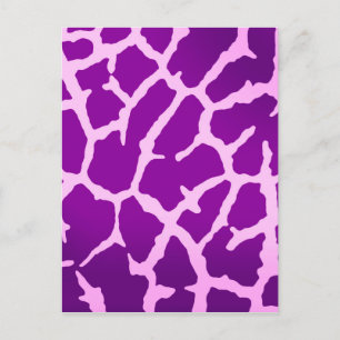 Paarse Giraffe afdrukken Briefkaart