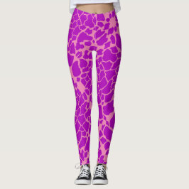 Paarse Giraffe afdrukken Leggings