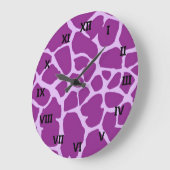 Paarse Giraffe Art Grote Klok (Hoek)
