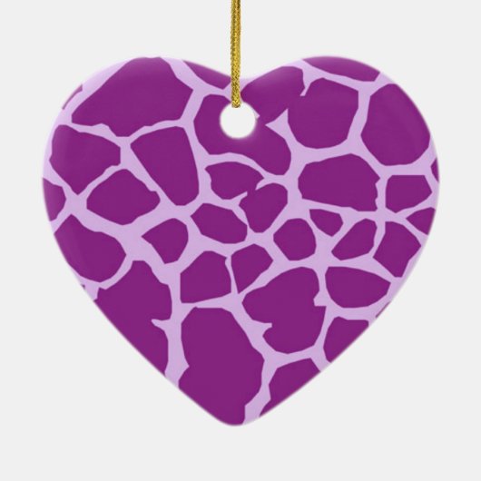 Paarse Giraffe Art Keramisch Ornament (Achterkant)