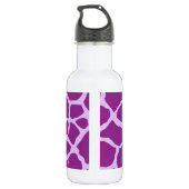 Paarse Giraffe Art Waterfles (Achterkant)