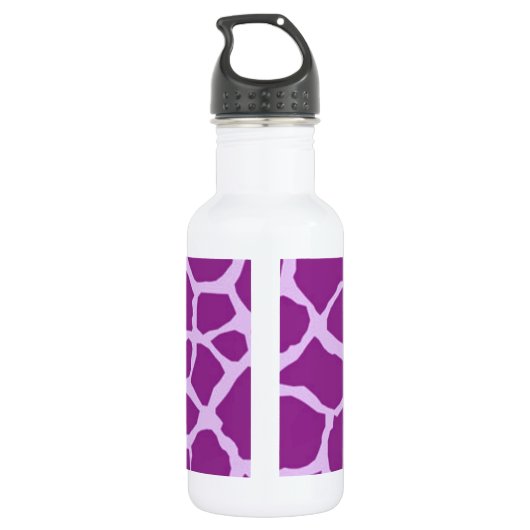 Paarse Giraffe Art Waterfles (Achterkant)