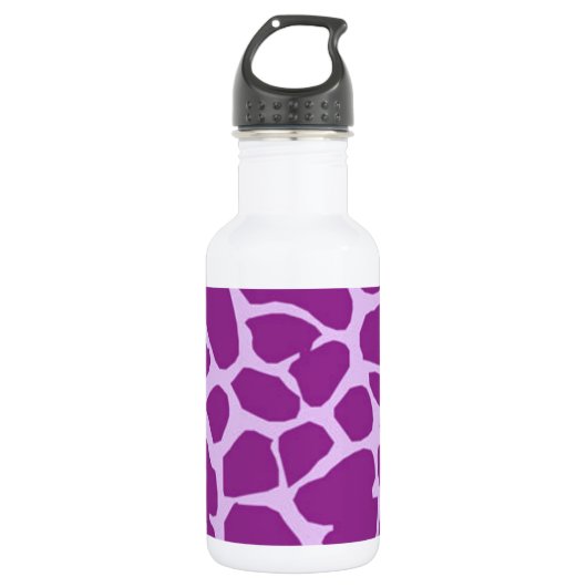 Paarse Giraffe Art Waterfles (Voorkant)