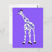 PAARSE Giraffe Briefkaart (Voorkant / Achterkant)
