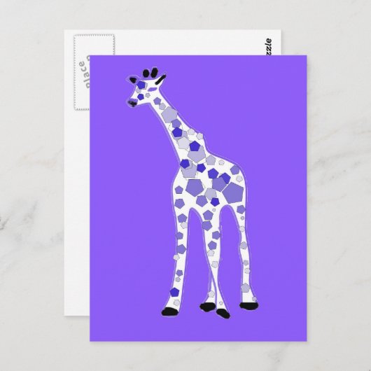 PAARSE Giraffe Briefkaart (Voorkant / Achterkant)