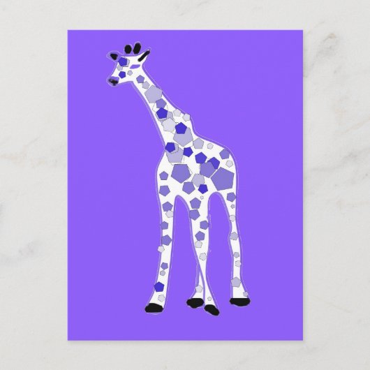 PAARSE Giraffe Briefkaart (Voorkant)
