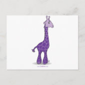 Paarse giraffe briefkaart (Voorkant)