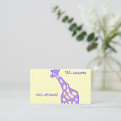 PAARSE GIRAFFE CONTACTKAARTJE (Staand voorkant)