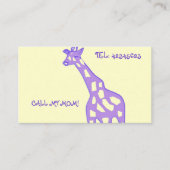 PAARSE GIRAFFE CONTACTKAARTJE (Voorkant)