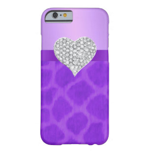 Paarse Giraffe Diamond Heart iPhone 6 Hoesje