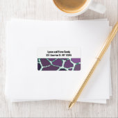 Paarse Giraffe Fur Pattern-adreslabel Etiket (Insitu)