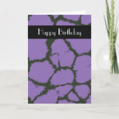 Paarse Giraffe Fur Pattern Birthday Kaart (Voorkant)