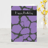 Paarse Giraffe Fur Pattern Birthday Kaart (Gele Bloem)