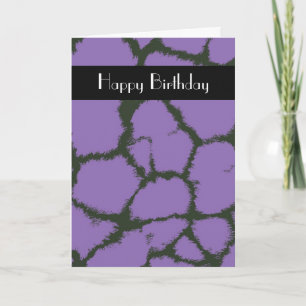 Paarse Giraffe Fur Pattern Birthday Kaart
