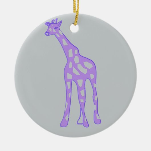 PAARSE Giraffe Keramisch Ornament (Voorkant)