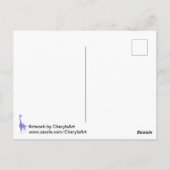 Paarse Giraffe op lavender Hallo Briefkaarten (Achterkant)