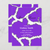 Paarse Giraffe Patroon Bridal Shower Invitation Kaart (Voorkant / Achterkant)