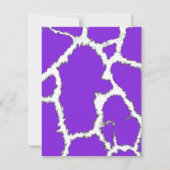 Paarse Giraffe Patroon Bruiloft Uitnodiging (Achterkant)