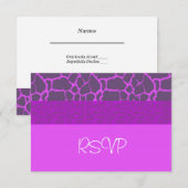 Paarse Giraffe Patroon RSVP (Voorkant / Achterkant)