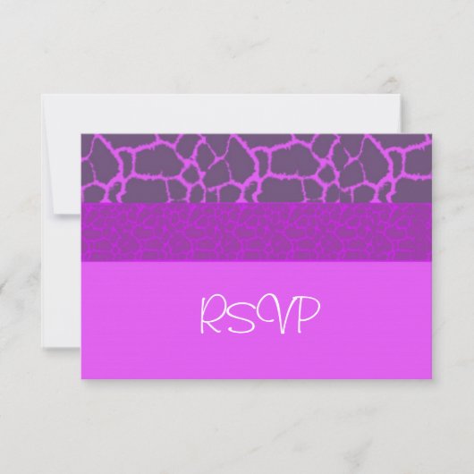 Paarse Giraffe Patroon RSVP Kaartje (Voorkant)