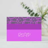 Paarse Giraffe Patroon RSVP Kaartje (Staand voorkant)
