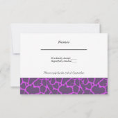 Paarse Giraffe Patroon RSVP Kaartje (Achterkant)