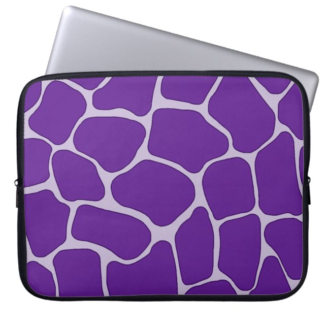 Paarse Giraffe Print Electronics Bag Laptop Sleeve (Voorkant)